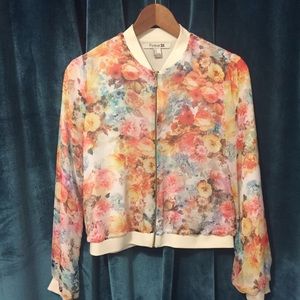 Forever21 Floral Bomper Jacket